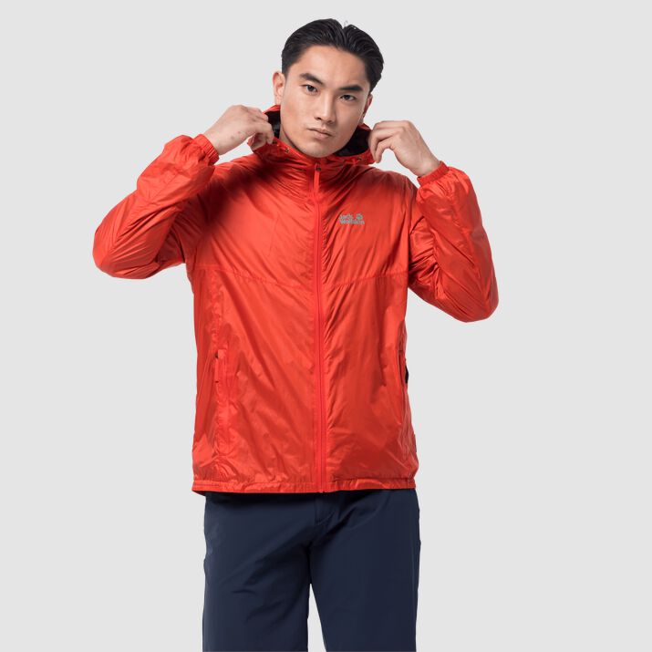 Jack Wolfskin Mens Jwp Breather Summer Storm Jacket Orange Red 489732CKH